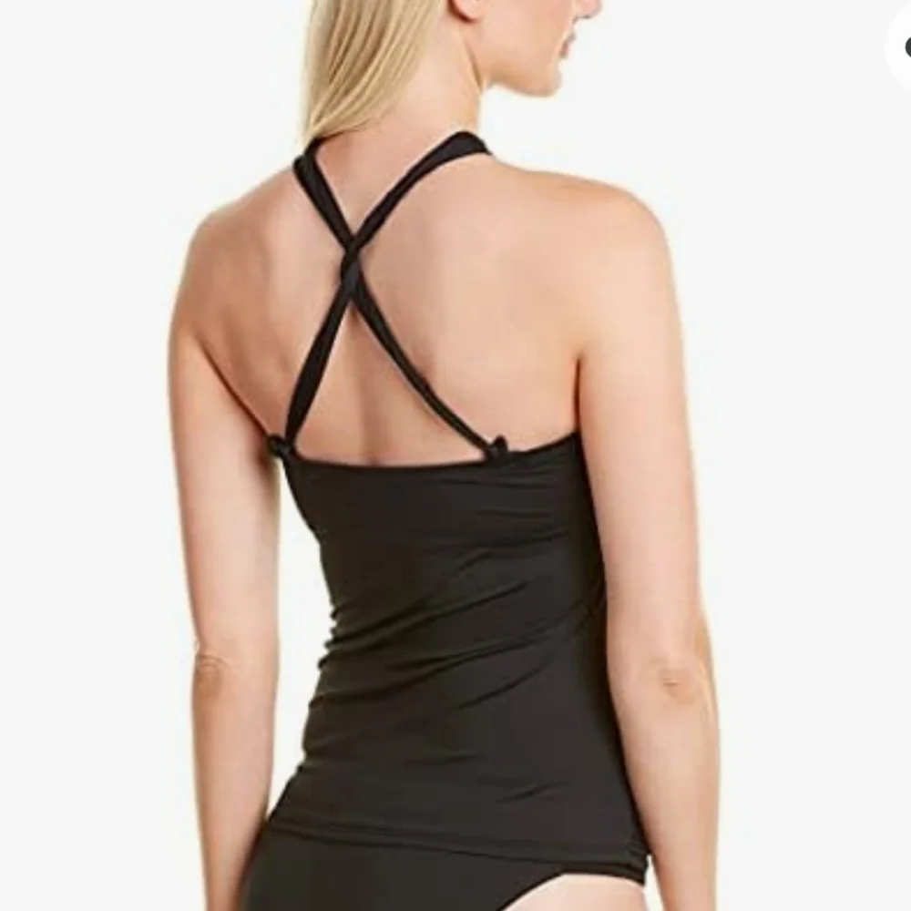 La Blanca Womens Island Goddess Convertible Bandini black Tankini size 4